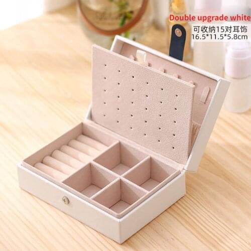 Pu Leather Korean Style Girls Earring Ring Necklace Storage Case Jewelry Organize Box New Design