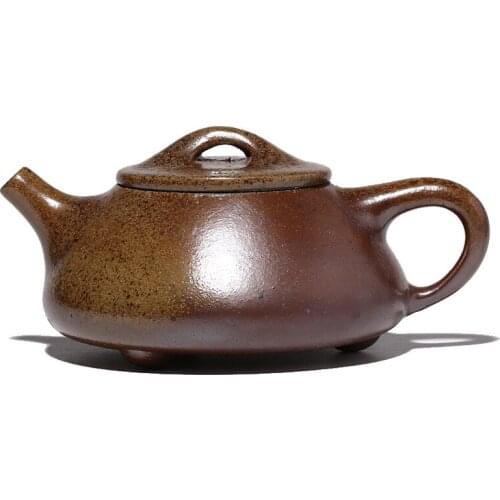 Fine Ancient Dragon Kiln Wood-fired Purple Sand Teapot, All Handmade Yixing Jingzhou Stone Scoop Pot Kiln Changed Teapot