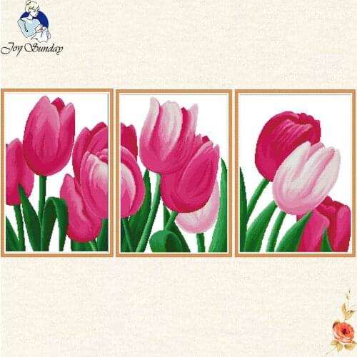 Joy Sunday Tulip Flower counted Cross Stitch 11CT 14CT small Cross Stitch DIY Chinese Cross-stitch Kit Embroidery Needlework