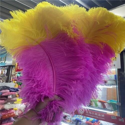 Hot Sale 50pcs/lot Yellow and Rose Ostrich Feather 60-65cm/24-26inches Jewelry Diy Christmas for Accessories Celebration Plumas