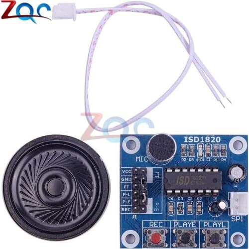 ISD1820 Sound Voice Recording Playback Module Mic Sound Audio Telephone Board with Loudspeaker Built-in Microphone