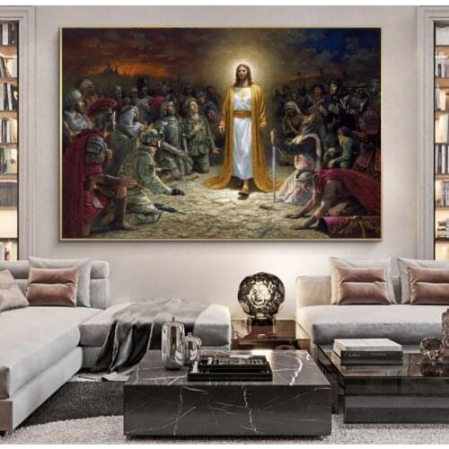 Jesus as king of Kings Posters And Prints Canvas Art Wall Paintings Savior Portrait Cuadros Pictures For Living Room Home Decor