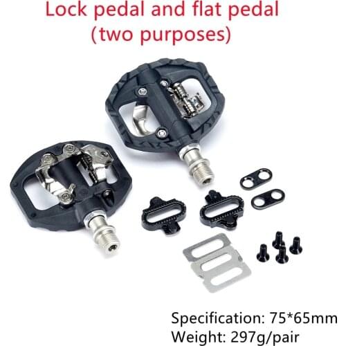 Mountain bike pedal 9/16" sealed bearing platform SPD self-locking alloy mountain bike pedal with cleats for SHIMANO LOOK KEO