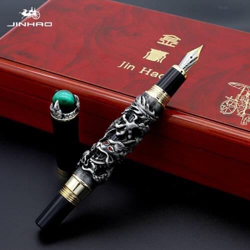 Jinhao Dragon Fountain Pen High Quality Pluma Stylo Plume Caneta Tinteiro Pluma FuenteTitanium Dolma Kalem Tips Collection Gifts