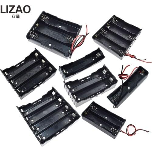 1X 2X 3X 4X Plastic Battery Case Holder Storage Box For 18650 Rechargeable Battery 1 2 3 4 Slot Container With Wire Lead Pin