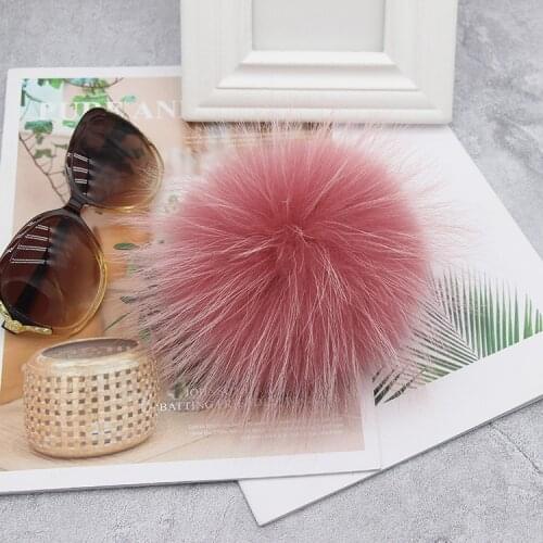 2pcs/lot Big 15cm DIY Real Fox Fur Pompoms Raccoon Fur Pom Poms Balls Natural Fur Pompon For Hats Bags Scarves Accessories