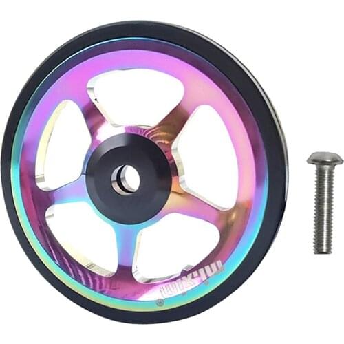 Solid Folding Bike Easy Wheel Anti-Rust Stylish Bicycle Pushing 6cm Easywheel for Brompton Carrying Transporting EZ Wheel