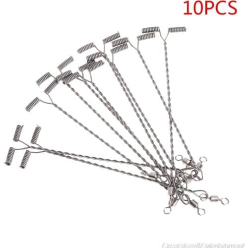 10Pcs Fishing Wire Arm With Swivel T Shaped Stainless Steel 9/12/15cm Rig Tackle J07 21 Dropshipping