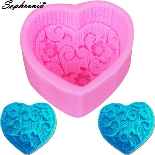 Sophronia S093 Sweet Heart Silicone Soap Mold Cake Molds Cupcake Baking Decorating Tools Confeitaria Chocolate Mold 7*5.9*4.8CM