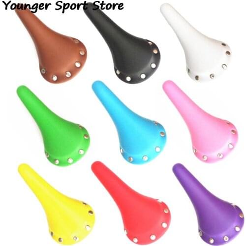 Retro Rivets Bicycle Seat Saddle Road Bicycle Cushion Rivet Pad Comfort Antishock Gear Leather Waterproof Bicycle Saddle