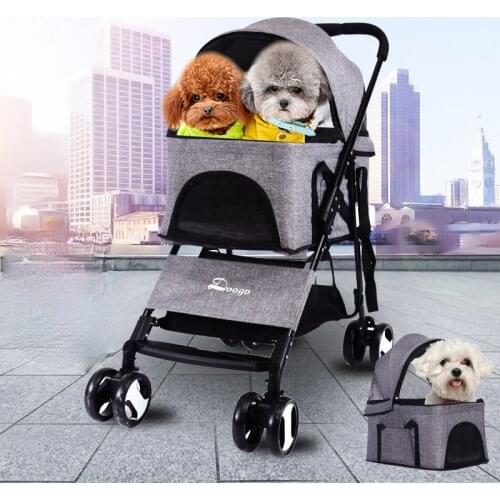 Stroller Folding Dog Large Creative Dog Travelling Cart Carry Bag Dog Walking/Shopping Stroller Fashion Inner Seat