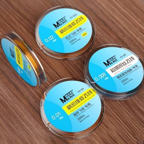 0.009mm 200M Superfine Silver Jump Wire 0.02/0.01mm Copper wire Ultra Fine Fly Line For iPhone Fingerprint Mainboard Chip Repair