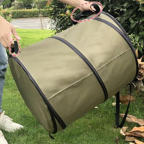 10/24/30 Gallon Garden Waste Bucket Waterproof Large Capacity Oxford Cloth Reusable Yard Leaf Bag Holder for Grass Clippings