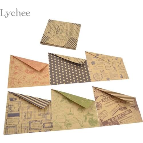Lychee Life 60 Sheets Vintage Double Sided Kraft Origami Paper Crafts and Scrapbooking Handcraft Wedding Decoration