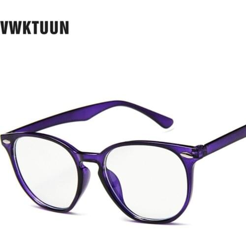 VWKTUUN Round Eyeglasses Frame Rivet Frame Eye Glasses Frame Women Men Optical Glasses Frames Anti Blue Light Computer Glasses
