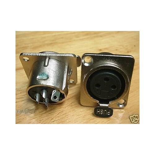 XLR 3-Pin Female Chassis Panel Socket Connector 10PCS