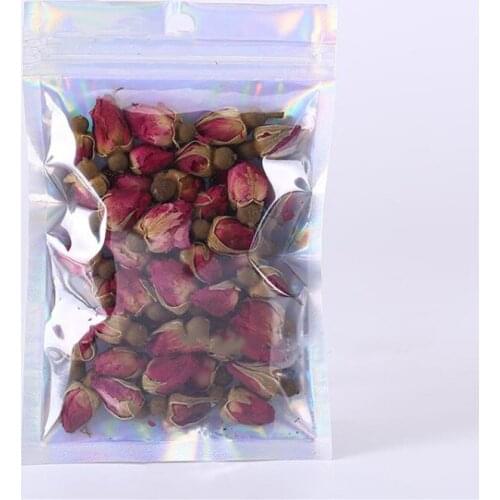 10pcs Aluminum Foil Packaging Zip Lock Bag Clear Laser Jewelry Bag Smell Proof Food Heat Seal Reclosable Pouch