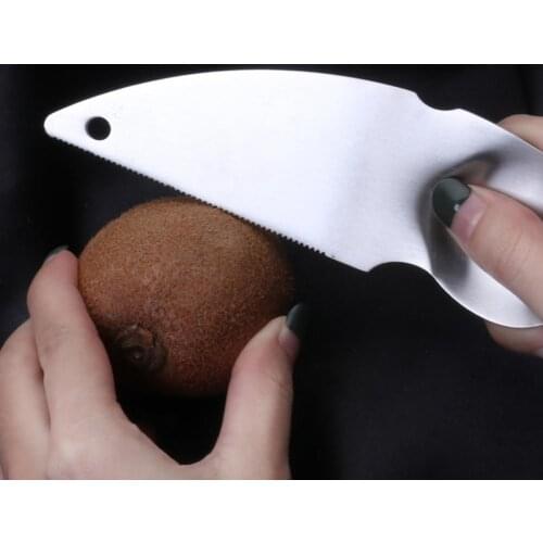 2021 Kiwi Cutter Eco-friendly Practical Rust-proof Stainless Steel Fruit Kiwi Peeling Tools for Home Kitchen Pulper Wholesale