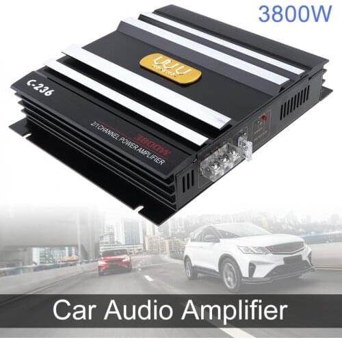 3800W Black Class AB Digital 2 Channel Aluminum Alloy Car Stereo Amplifiers Universal Auto Audio Power Amplifier