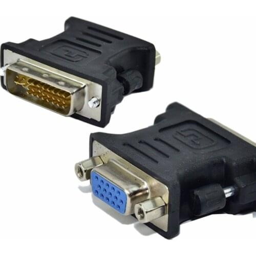 DVI-I 24+5 Male to VGA 15 Pin Female Gold Plated Socket Adapter For Projector PC