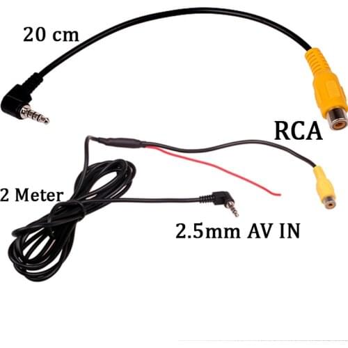 RCA 2.5mm video input adapter For Car car reversing camera universal & navigation recorder , Only cable