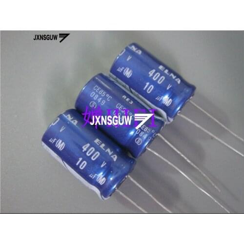 20PCS ELNA RE3 400V10UF 12.5X20MM blue robe audio Aluminum electrolytic capacitors 10uF/400V 85 degrees 10UF 400V