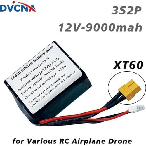 12V Battery 12.6V 9000mAh 3S2P KLUOSI UAV Li-ion Use Single Cell NCR18650GA Combination Suitable for Various Drones