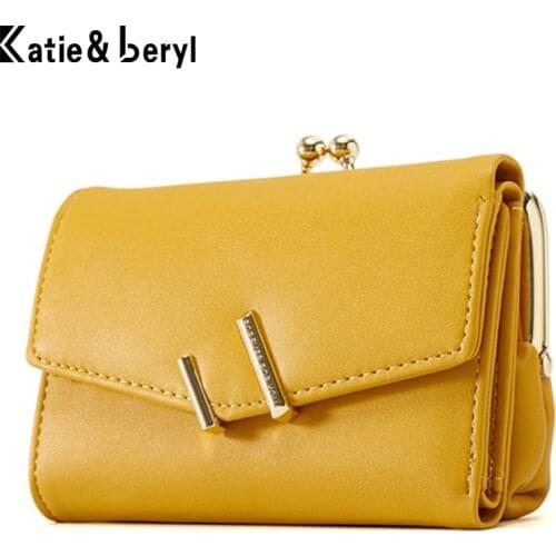 Brand Designer Small Wallets Women High Quality Leather Wallets Female Short Coin Purses Money Credit Card Holders Clutch Bags