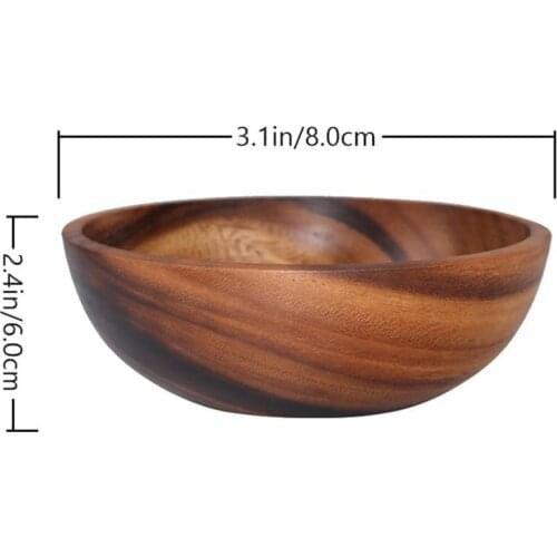 1pc Practical Wooden Cutlery Household Basin Fruit Bowl Salad Bowl Wooden Tableware Household And Basins Fruit Bowls
