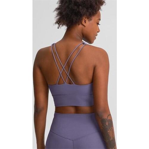 Women Padded Workout Gym Sports Bras Top Naked Feel Athletic Brassiere Fitness Yoga Bra Tops