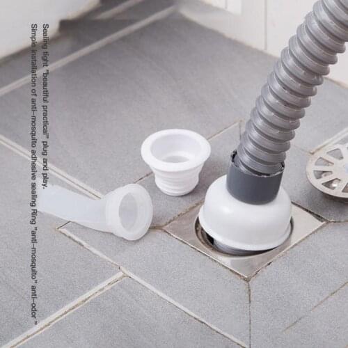 Home Deodorant White Floor Drain Silicone Seal Drain Core Bathroom Balcony Sewer Insect Control Strainer Anti Odor Filter Trap