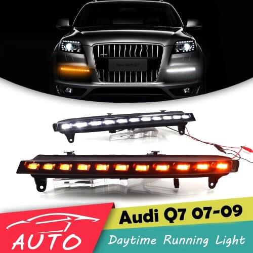 DRL For Audi Q7 2005 2006 2007 2008 2009 2010 LED Daytime Running Light Fog Lamp With Turn Signal