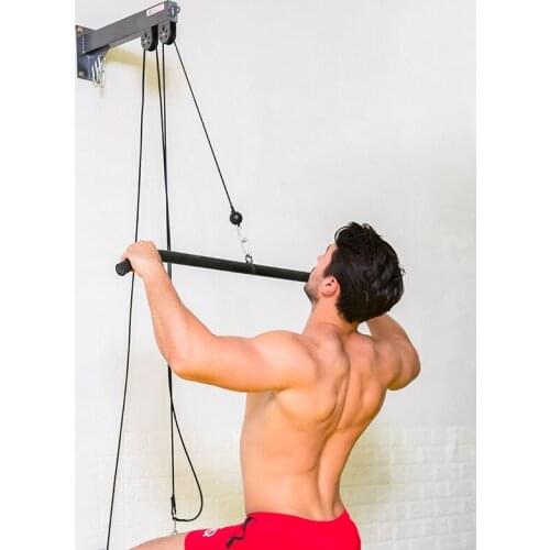 F028 Wall Comprehensive Fitness Muscle Trainer Steel DIY Pulley Cable Machine Attachment System Triceps Biceps Pulley System