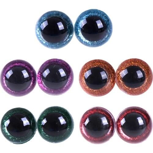 16-24mm 10pcs Mix Color Shinning Plastic Doll Eyes Craft Eyes with Washer DIY For Plush Bear Stuffed Toys Animal Puppet Dolls