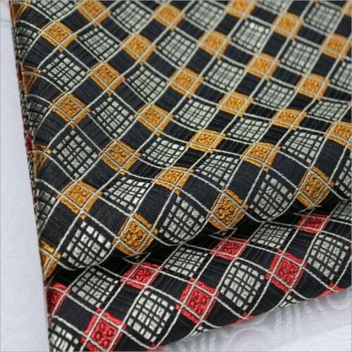 HLQON 75cm width brocade yarn dyed satin fabric for patchwork felt tissue telas cheongsam dress children cloth coat bed sheet