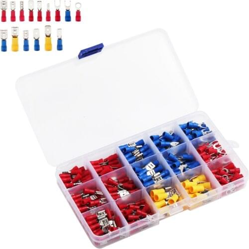 280pcs/set Assorted Full Insulated Electrical Wire Terminals Crimp Connector Kit Crimp Spade
