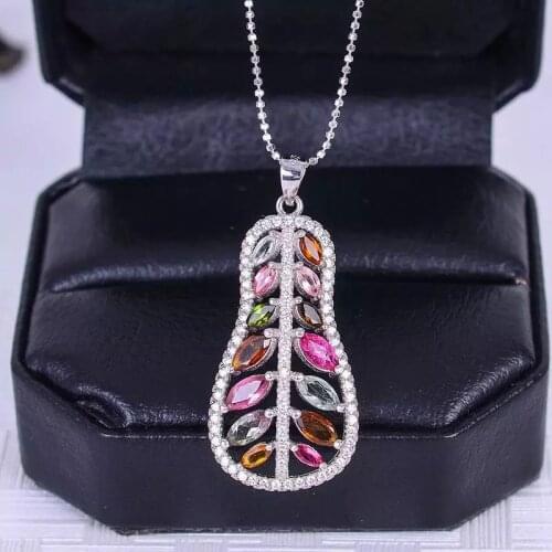 Leaf of Japanese banana-shaped fan colourful gemstone pendant for necklace magic power in the east