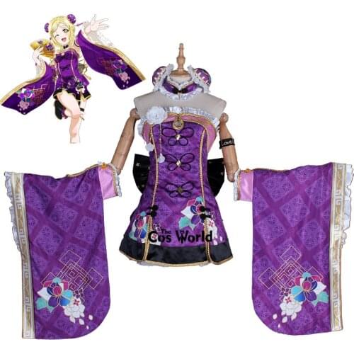 LoveLive!Sunshine!! Aqours Ohara Mari Cheongsam Awaken Tee Dress Uniform Outfit Anime Cosplay Costumes