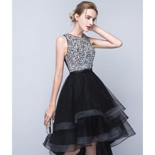 New Black Cocktail Dress Short Luxury Beads Petites A-Line Formal Party Homecoming Graduation Party Prom Evening Gown noiva 2021
