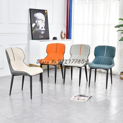 Dining chair home modern minimalist nordic light luxury iron art ins net red stool makeup chair soft backrest chair