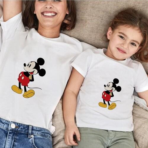 Disney Cartoon Family Matching Clothes Summer Short Sleeve Mother Daughter Father Son Family Look Family Matching Outfits