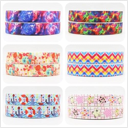 Q&N ribbon 7/8inch 22mm woman emma printed grosgrain ribbon webbing 50yards/roll for hair tie free shipping