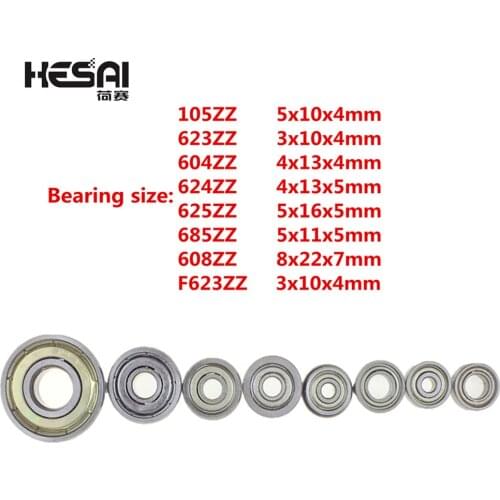 10pcs Double Shielded Miniature High-carbon Steel Single Row 608ZZ 105ZZ 623ZZ 624ZZ 625ZZ 685ZZ F623ZZ 604ZZ Ball Bearing