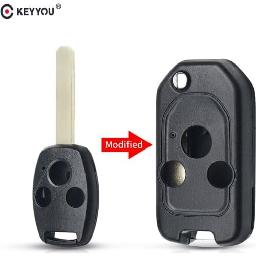Dandkey 3 Buttons Folding Flip Remote Key Shell Cover For Honda Accord Insight CRV Civic Odyssey Pilot Ridgeline Modified Key