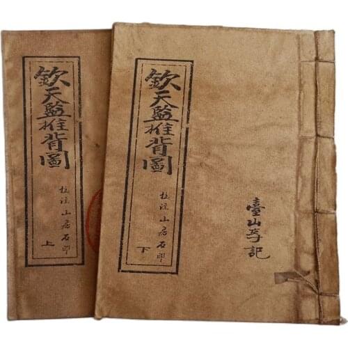 Ancient Chinese medical books thread-bound books old books (Picture of Qin Tian Jians push-back) Xuan paper books 2 volumes