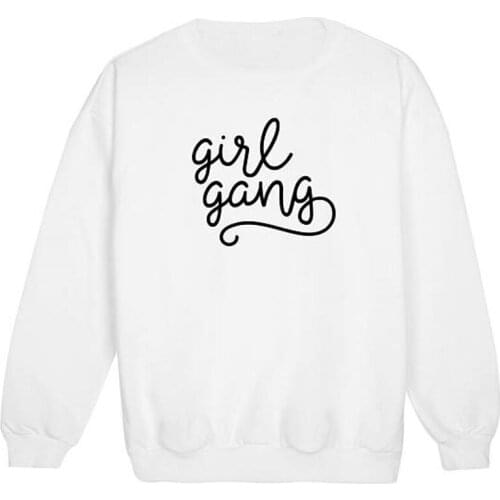 Girl gang sweatshirt fashion feminist cute pink harajuku friends Jumper girl power sweatshirt women feminist pullovers top