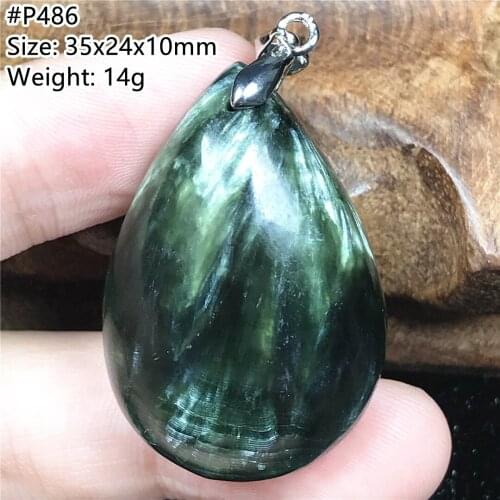 Top Natural Green Seraphinite Pendant Jewelry For Woman Men Healing Gift Crystal Silver 35x24x10mm Beads Stone Gemstone AAAAA