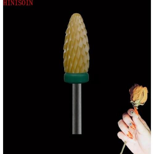 Yellow Ceramic-20 Pcs/Lot- Nail Drill Bit - Flame Bit - (3041.060)