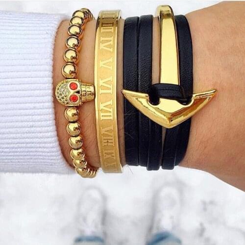 Mcllroy gold bangles/women/men/love/couple/stainless steel/gold/bangles fashion jewelry gift for male female valentine male