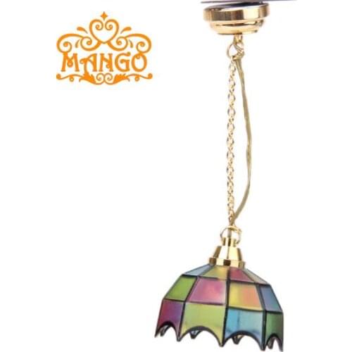 1/12 Dollhouse Miniature Dinning Room Ceiling Lamp LED Light Battery Operated classic toys